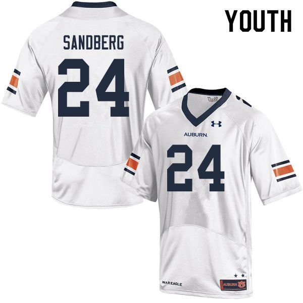 Youth #24 Cord Sandberg Auburn Tigers College Football Jerseys Sale-White